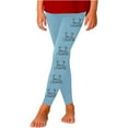 thumbnail image 2 of YAYUBA Girls' Christmas Pants Elk Print Legging Xmas Tree Casual Leggings Santa Claus Colored Lights Trousers, 2 of 6