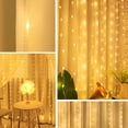 thumbnail image 2 of Morttic 300 LEDs Curtain String Light, 9.8FT x 9.8FT 8 Lighting Modes Fairy Window String Lights Wedding Party Home Garden Bedroom Outdoor Indoor Wall Decorations (Dark Yellow), 2 of 11