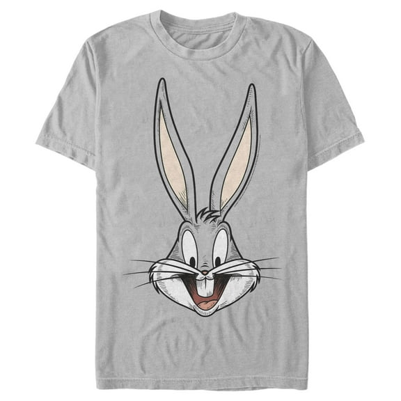 Men's Looney Tunes Bugs Bunny Portrait  Graphic Tee Silver X Large