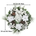 thumbnail image 2 of Juiluna Christmas Wreaths with Lights, 24 Inch Silver White Christmas Wreath for Front Door, Battery Operated Christmas Decoration with Bow Flowers Ball Ornaments for Wall Window Holiday Party Decor, 2 of 13