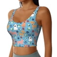 thumbnail image 2 of Fotbe Cute Dog Pattern Womens' Sports Bra Longline Wirefree Padded with Medium Support Sports Moisture-Wicking Workou Vest,Tank Top-Large, 2 of 7