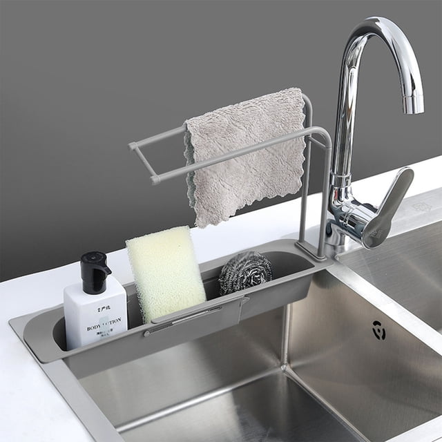 Meitianfacai Kitchen Sink Faucet Storage Sink Hanger Faucet Rack Clip Rag Bathroom Kitchen