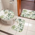 thumbnail image 4 of Green Palm Trees Bath Mat 3 Piece Bathroom Rug Set, Farmhouse Summer Leaves Plants Birds Non Slip Bath Rug Contour Mat and Toilet Lid Cover, Absorbent Shower Mats Soft Bath Rugs and Mats Sets, 4 of 8