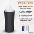 thumbnail image 2 of 6 Mira Stainless Steel Tumblers with Straw Set, 16 oz. - Double Wall, Tritan Lid - Black, 2 of 5