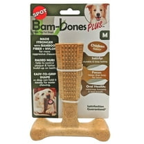 SPOT Bam-Bones Plus Chew Bones for Dogs, T-Shape, Chicken Flavor, Dog Chew Toy for Aggressive Chewers, Adult Dogs & Teething Puppies Under 60lbs, 6"