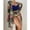 Dark Blue, variant on sexy bikini swimsuit set,Women Sexy Print Deep V Swimming Trunks Split Swimsuit Bikini Three Piece, Swimsuits for Women 2 Piece