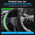 thumbnail image 3 of Bling Car Steering Wheel Cover, 15 Inch Rhinestones Soft Leather Elastic Steering Wheel Protector, Sparkly Crystal Diamond for Women Girls (Green), 3 of 10