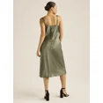 thumbnail image 2 of Scoop Women’s & Women's Plus Bias Cut Satin Slip Dress, Sizes XS-3X, 2 of 3