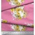 thumbnail image 2 of Soimoi Modal Satin Fabric Leaves & Wild Flower Floral Decor Fabric Printed Yard 42 Inch Wide, 2 of 3