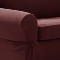 thumbnail image 4 of Zenna Home Pixel 2-Piece Stretch Loveseat Furniture Slipcover, Wine, 4 of 10