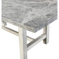 thumbnail image 6 of White 7-piece dining set, gray marble with unique hue, side stretchers - enhances table stability, 6 of 7