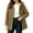 Brown-08, variant on Perfectbot Women Sherpa Hooded Jacket, Long Sleeve Button Down Fleece Coat Fall Winter Warm Outerwear