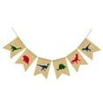 thumbnail image 4 of MLINS Colorful Dinosaur Burlap Banner Creative Dinosaur Print Swallowtail Garland Bunting Flags for Themed Parties, 4 of 8
