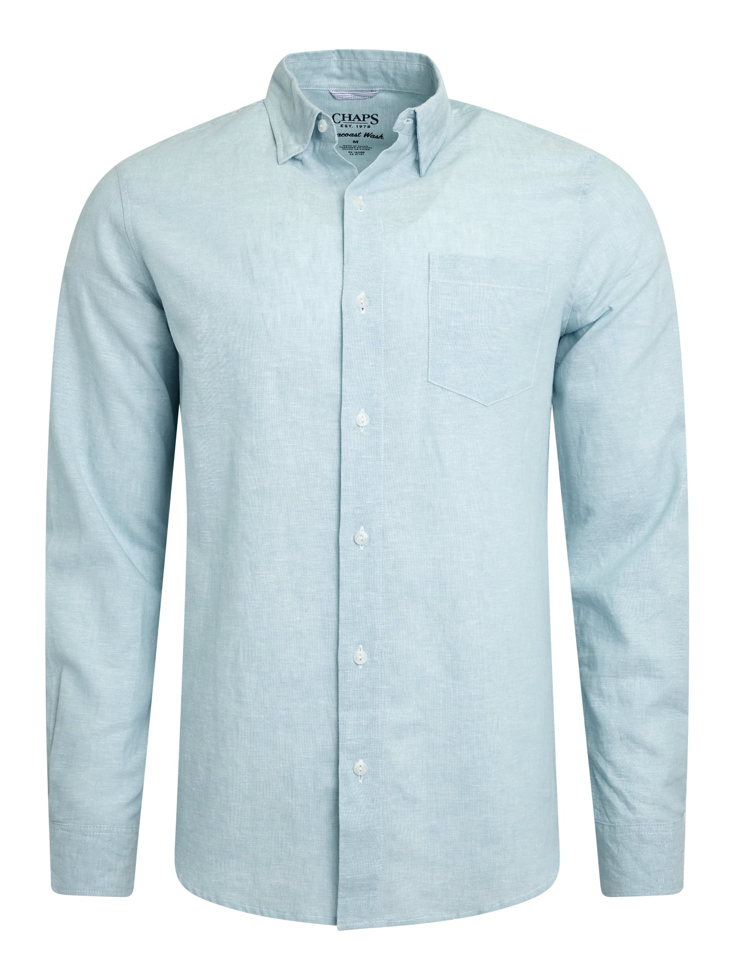 Chaps Men's & Big Men's Long Sleeve Linen Shirt, Sizes S-3XL