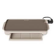 Bella 10 x 18 Nonstick Ceramic Griddle with Warming Tray, Oatmilk