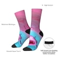 thumbnail image 4 of Vsdgher Pink Shark Pool Fantasy Crew Socks for Men & Women, Breathable Casual Athletic Ankle Socks, 4 of 6