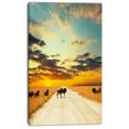 thumbnail image 2 of Wildebeests Chemin de Traversée en Soirée - Impression sur Toile Paysage Africain, 2 of 3