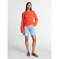 thumbnail image 3 of Time and Tru Women’s Textured Cotton Sweater with Long Sleeves, Lightweight, Sizes XS-XXXL, 3 of 6
