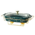 thumbnail image 2 of Elodie Chafing Dish Buffet Server Rectangular Large Capacity Casserole Tray for Parties Green, 2 of 8