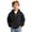 Black, variant on GiLiling Kids Waffle Hoodie - Boys Girls Solid Color Quarter Zip Long Sleeve Drawstring Hooded Sweatshirt with Pocket (Grey, 8-9 Years)