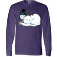 thumbnail image 3 of Inktastic Sassy Snowman in Top Hat Long Sleeve T-Shirt, 3 of 5