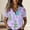 Purple, variant on Womens Cotton Shirt Cute Plant Printed Fashion Button Down Shirts Casual Short Sleeve Blouse Womens Top Gold S