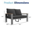 thumbnail image 5 of LazySunsets Aluminum Patio Furniture Set 2 Seats, Dark Gray, 5 of 9