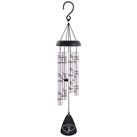 Carson Home Accents 21" “In Our Hearts” Sonnet Wind Chime – Memorial & Inspirational Outdoor Decor