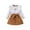 Khaki, variant on AherBiu Baby Girl Outfits Fall Ruffle Long Sleeve Shirts with Elastic Waist Mini Skirts Casual Toddler Sets