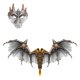 thumbnail image 4 of Máscara de ala jinwen para Disfraz de Halloween de dragón para adultos Plateado, 4 of 8