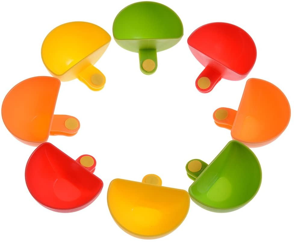 Set of 8 Dip Clips Plate Grab Clipon Dip Holders Tomato Sauce Salt