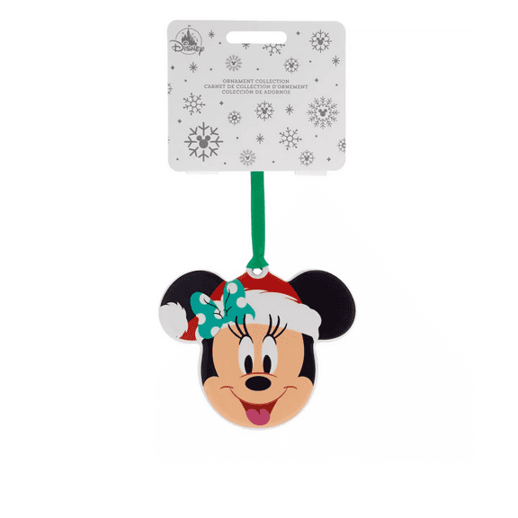 Disney Parks Festive Minnie Santa Ceramic Christmas Ornament New With Tag