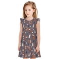 thumbnail image 1 of Fotbe Snowflake Fox Vestido de Dormir para Niñas de 3 a 10 Años, Mangas Cortas, Estilo Princesa, Pijama Camisón con Mangas Voladas-X-Large, 1 of 6