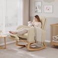 thumbnail image 2 of BeesClover Nursery Rocking Chair, Modern Glider with High Backrest and Sturdy Wooden Legs, Comfortable Accent Rocker for Living Room, Bedroom, Nursery Furniture, Easy Assembly, 2 of 9
