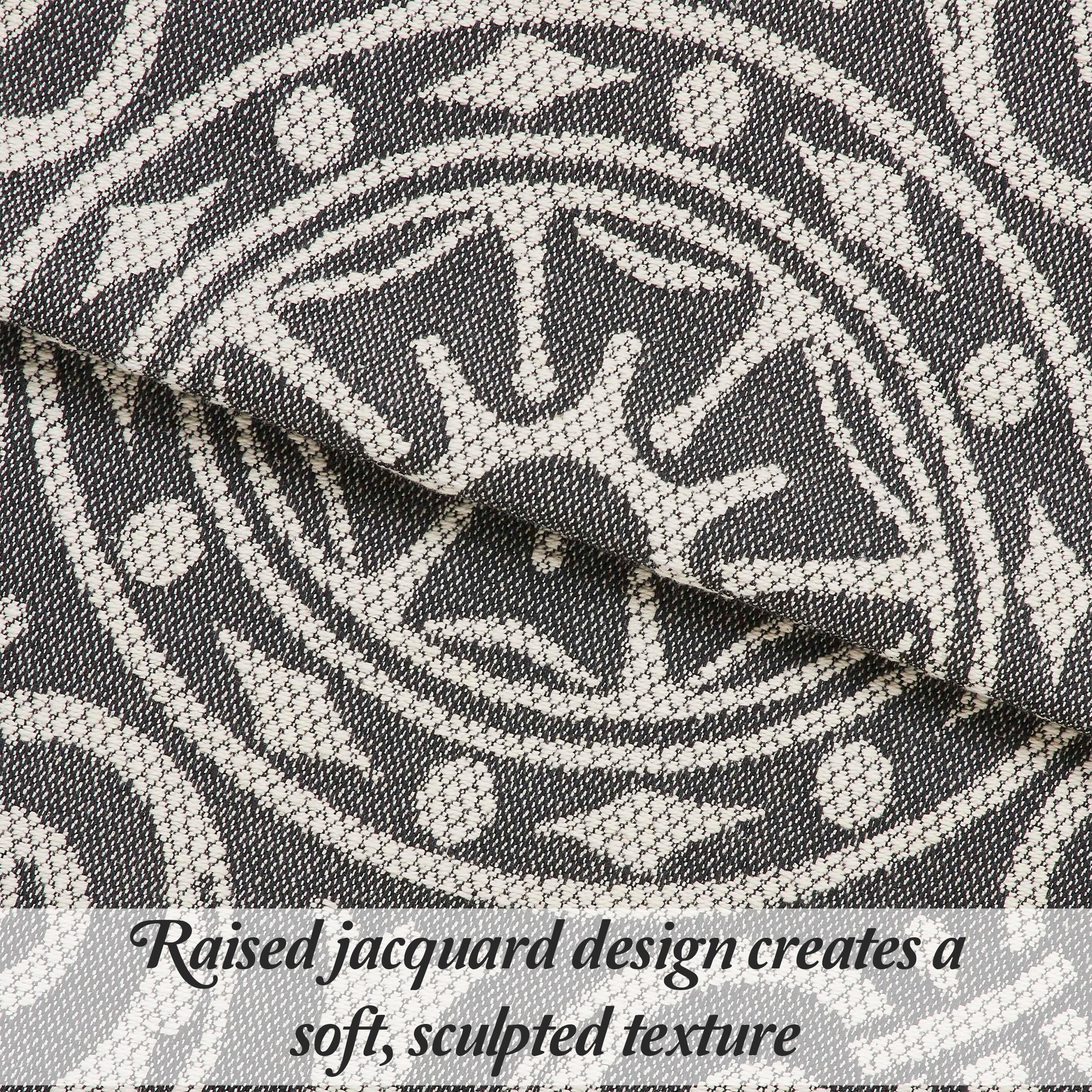 Superior Woven Jacquard Bedspread Set Queen Size, 3-Piece Lightweight All Seasons Coverlet, Charcoal