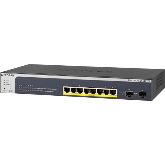 NETGEAR 10-Port Gigabit Ethernet Smart Managed Pro PoE Switch (GS510TPP)