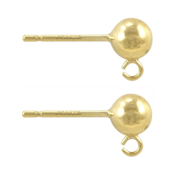 JewelrySupply Gold Filled 5mm Ball Post Earrings (1 Pair of Gold Filled [1/20 14K] Earrings)
