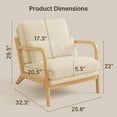 thumbnail image 3 of Lofka Mid Century Modern Accent Chair with Pillow Upholstered Lounge Fabric Reading Chair for Living Room, Beige, 3 of 8
