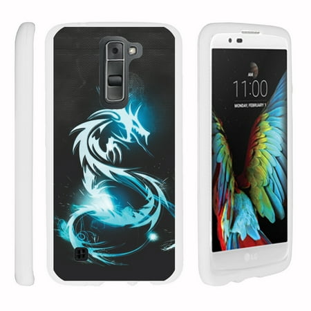 LG K8 K350N, D350N | Phoenix 2 K371 | Escape 3 K373, [SNAP SHELL][White] 2 Piece Snap On Rubberized Hard White Plastic Cell Phone Case with Exclusive Art - Demon