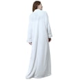 thumbnail image 2 of Unisex Sleep Bathrobes,Zipper Front Luxury Warm Waffle Plaid Nightgown Loungwear,Long Sleeve Ankle Length Couples Matching Pajamas Sleepwear Robe,S-L Women White, 2 of 7