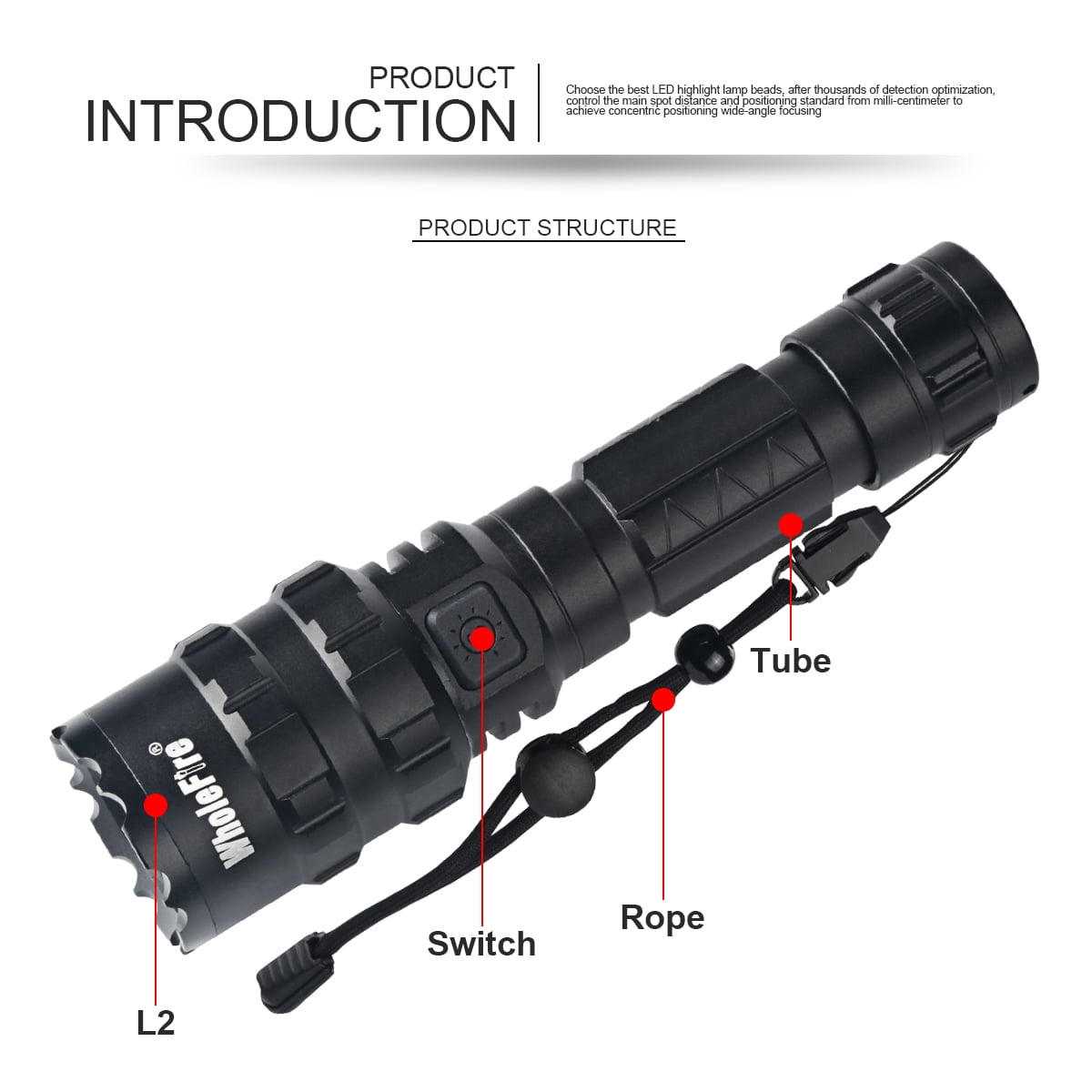 2Pack Rechargeable Flashlights LED High Lumens 5 Lighting Modes Adjustable Focus Flashlight with Rechargeable Battery for Camping, Hiking