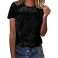 thumbnail image 2 of Womens Clothes Kelon Womens Summer Tops Short Sleeve Shirts Crew Neck Velvet Fashion Tunics Trendy Flowy Clothing Vacation Clothes Cruise Outfits, XL, 2 of 8
