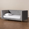 thumbnail image 6 of Baxton Studio Oksana Modern Contemporary Glam and Luxe Light Grey Velvet Fabric Upholstered and Gold Finished Twin Daybed, 6 of 7