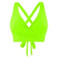 thumbnail image 5 of Linfrsh Swim Tops Women Top Only Twist Front Tops for Women Bikini Top Cross Wrap Swimsuit Top Lace Up Tie Back Bathing Tops Yellow,M, 5 of 6
