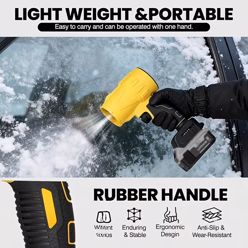 Electric Cordless Leaf Blower with Nozzle Set, 2x Batteries, Charger, 34000RPM Stepless Speed Control, Rechargeable Handheld Portable Jet Air Blower Turbo Fan