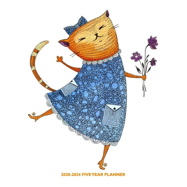2020-2024 Five Year Planner: Crazy Cat Lady Dance - 60 Month Calendar