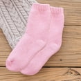 thumbnail image 6 of MZXELPRJD No Show Socks Womens Autumn Winter Heavy Wool Socks Solid Color Medium Tube Socks Thick Warm Hoop Socks Stockings Fluffy Towel Socks, Black Ankle Socks for Women Pink, 6 of 7