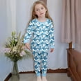 thumbnail image 2 of Silk Pajama Set for Girls Girls Printed Button Down Tops Set Girls Casual Pajamas Set Toddler Girls Pajamas 2-3 Years Girls Fashion, 2 of 5