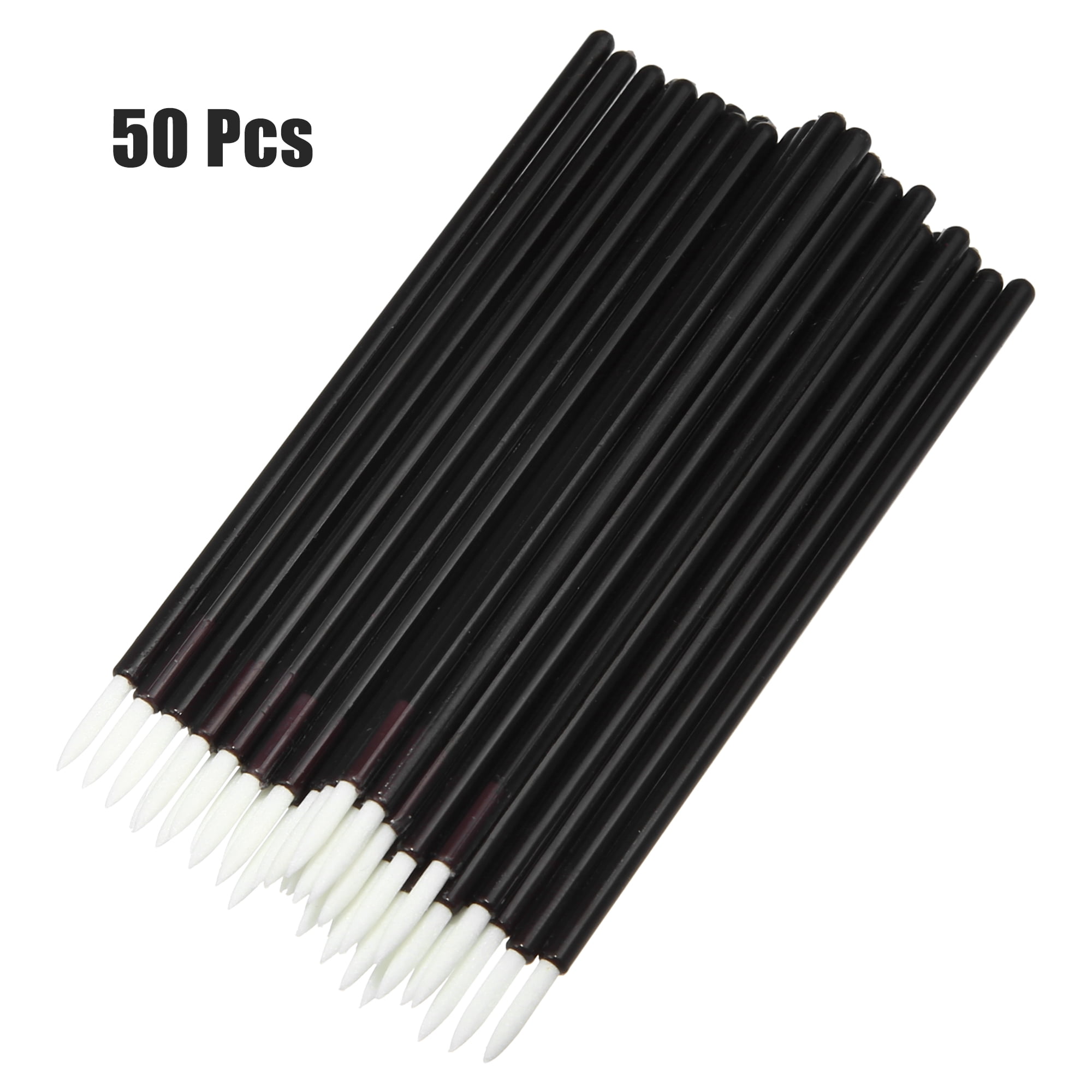 Unique Bargains 50 Pcs Eyeliner Brushes Applicators with Cover for Makeup Application