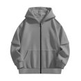 thumbnail image 6 of YUANxueke Boys & Girls Detachable Sleeve Sweatshirt Casual Fall Winter Warm Hoodie Jacket,Gray,11 Years, 6 of 7